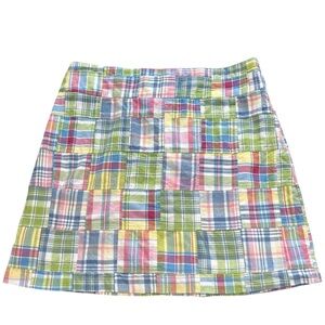 Castaway pastel multicolor madras plaid skirt